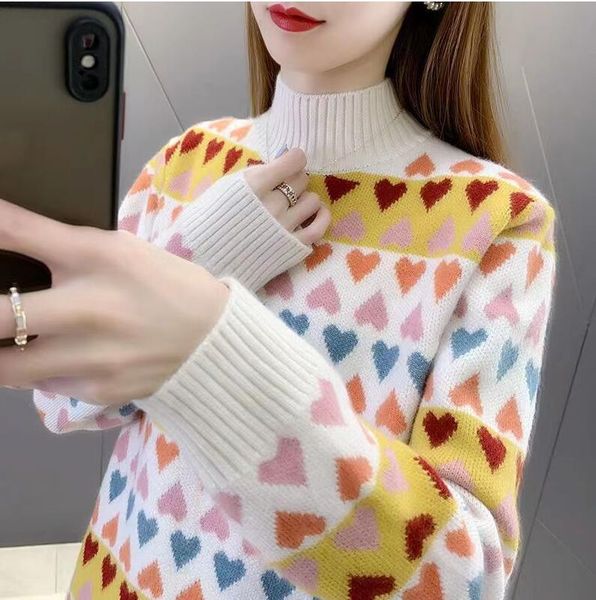

women's sweaters korean panelled color sweater casual long sleeve o neck thick pullover vintage knitted pull femme jumpers, White;black