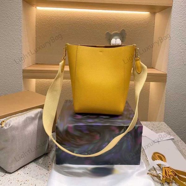 

bucket bag designer lychee pattern leather wallet wide shoulder strap commute crossbody for women classic famous brand shopping purses