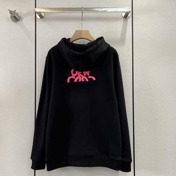 

men's hoodies sweatshirts designer hoody loewss sense autumn winter new correct version heavy industry embroidery back phosphor, Black