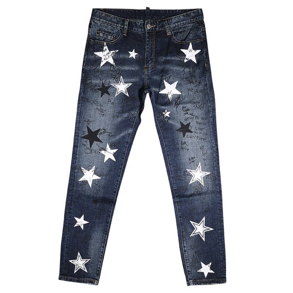 

cool men colors painted damaged gray color jeans skater fit worn-out vintage skinny fit leg denim, Blue