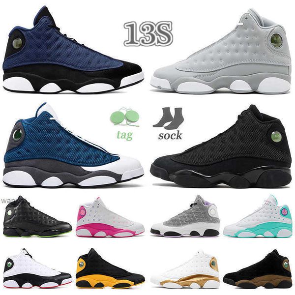 

13s new blue brave french mens basketball shoes jumpman 13 obsidian designer womens outdoor sport sneaker low chutney single d air jordon jo, Black