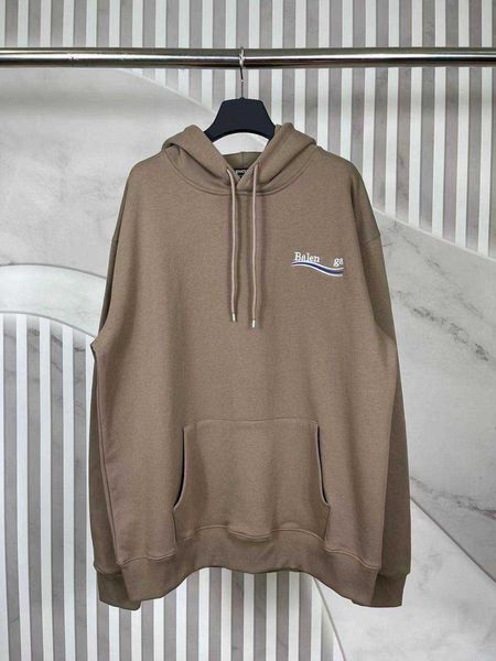 

fashion brand designer hoodies paris classic coke wave embroidery letter hooded sweatshirt for men and women coffee, Black