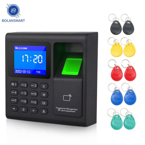 

biometric fingerprint attendance machine id cards password keypad access control system usb data manage with 10 keys