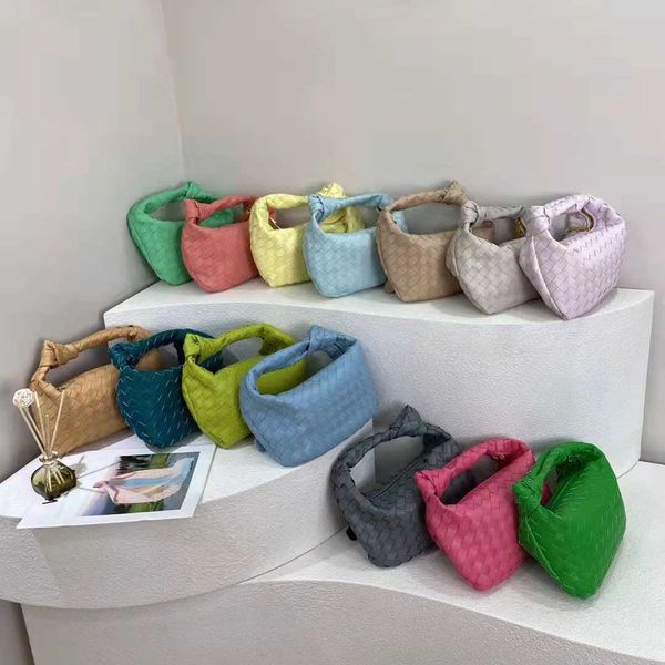 

fashion women's bottess handbag venetas 2022 new soft leather woven ox horn versatile candy color portable women's spring and summ
