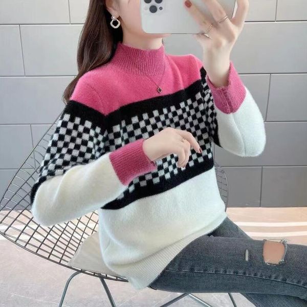

women's sweaters o neck designer for knitted loose puff dress pullover lace up jumper long sleeve apple casual, White;black