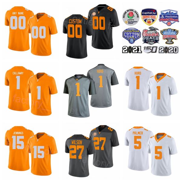 

ncaa football tennessee volunteers college 1 jalen hurd jersey 27 al wilson 1 marquez callaway 5 joshua palmer 1 jason witten 15 jauan jenni, Black