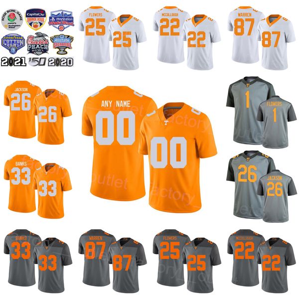 

ncaa college tennessee volunteers football jersey university 3 javonta payton 87 jacob warren 26 theo jackson 1 trevon flowers 33 jeremy ban, Black