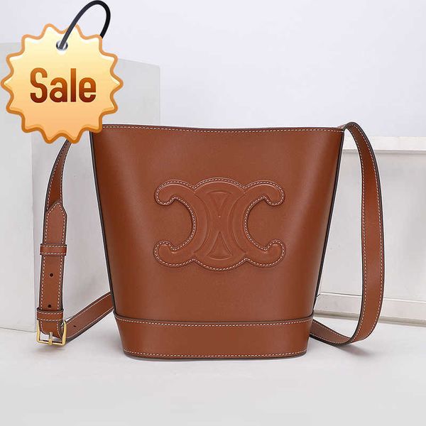 

designer bags 2022 new bucket leather arc de triomphe temperament one shoulder pig nose messenger cow large capacity women's factory di