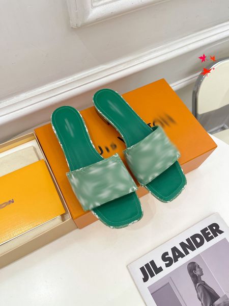

2023 fashion women sandals genuine leather slippers summer flat stylist slides ladies beach sandal party wedding slipper with box -k056, Black