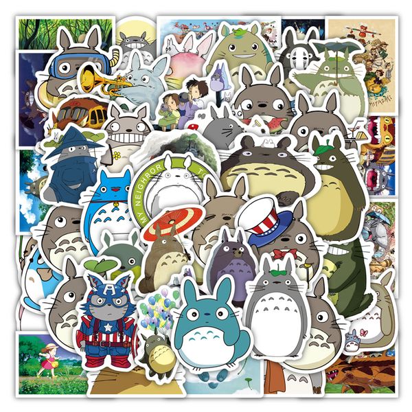 

50pcs my neighbour totoro stickers miyazaki anime graffiti kids toy skateboard car motorcycle bicycle sticker decals wholesale