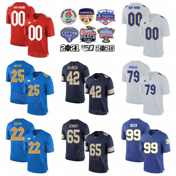 

college pittsburgh panthers football 25 lesean mccoy jersey 42 marshall goldberg 99 hugh green 79 bill fralic 65 joe schmidt 22, White;black
