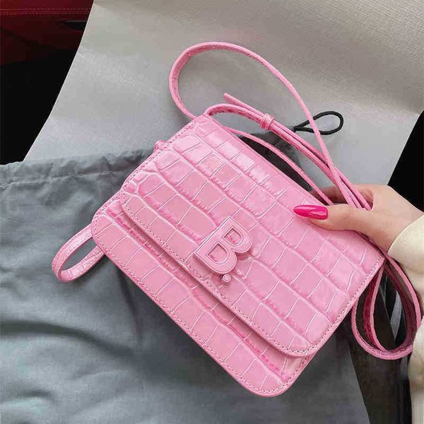 

designer shoulder balencaigass bags organ b-button 2022 bags versatile crocodile tofu cowhide small square female