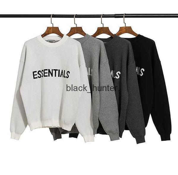 

men's sweaters essential designer double thread fashion brand tide brand loose knitted sweater, White;black