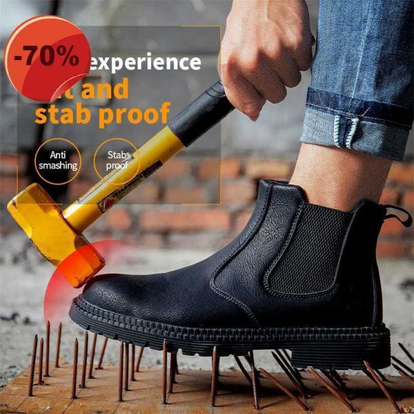 

safety shoes high-boots protective 211022 men slip waterproof oil, Black;brown