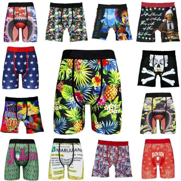 

mens shorts underpants with bags halloween christmas lingerie ice silk quick-drying boxers breathable underwear male pants, White;black