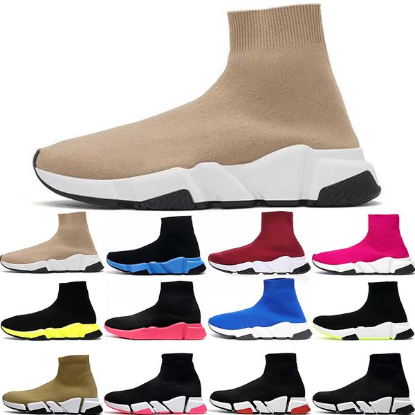 

original sock shoes speed trainer mens womens black pink blue clear sole volt glitter green grey red volt outdoor walking sneakers