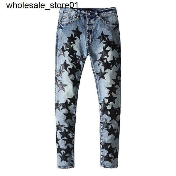 

new men's jeans designer amirs jeans men's fashion brand streetwear jeans, Blue
