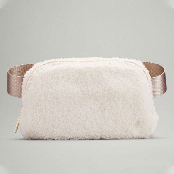

outdoor sports bags lulu belt bag women men winter plush waist bag lulu ladies sport gym elastic adjustable strap zipper fanny pack messenge