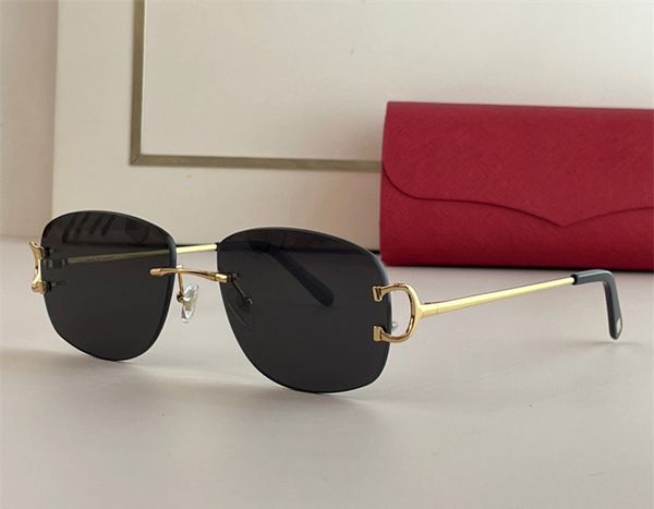 

fashion designer 0008 mens women sunglasses classic vintage metal square shape rimless sun glasses outdoor simple business style uv protecti, White;black