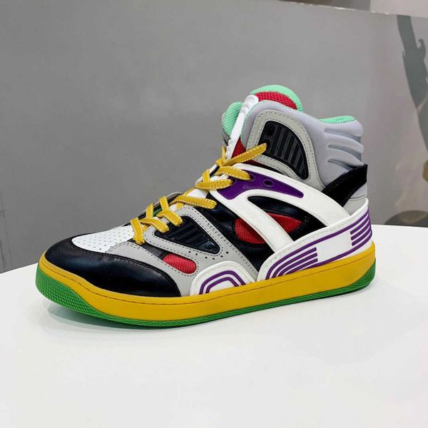 

men basketball shoes man flat casual boot travel 100% leather lace-up runner sneakers woman letters martin boots fashion high women, Black