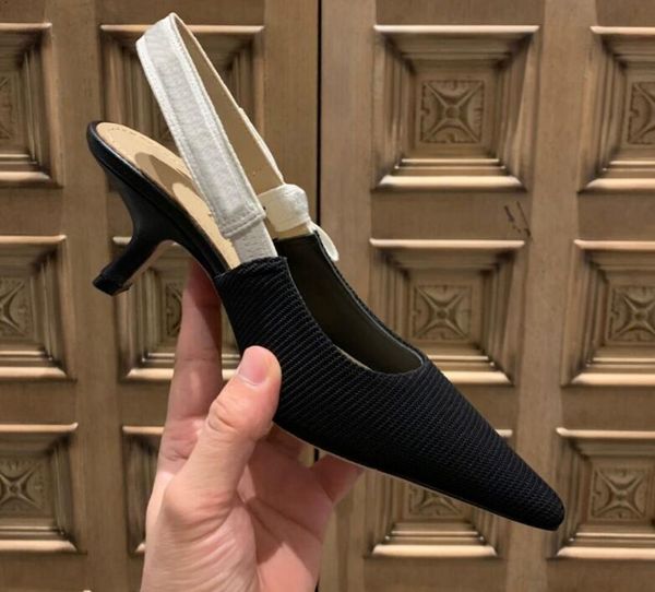 

designer high heel sandals brand bowknot letter embroidery women pumps 6.5cm 9.5cm slingbacks ladies patent leather dress single flat shoes, Black