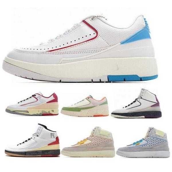

basketball shoes chaussure trainers sneakers high low airness grey fog black white varsity red royal 2022 jumpman 2 2s union men rattan unc