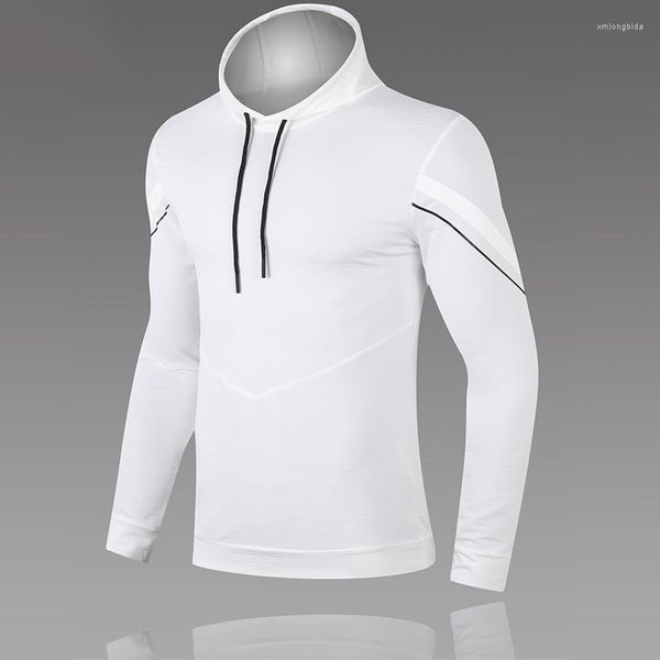 

men's hoodies quick-drying clothes hooded men's long-sleeved sports training suit gym running breathable basketball sportswear, Black
