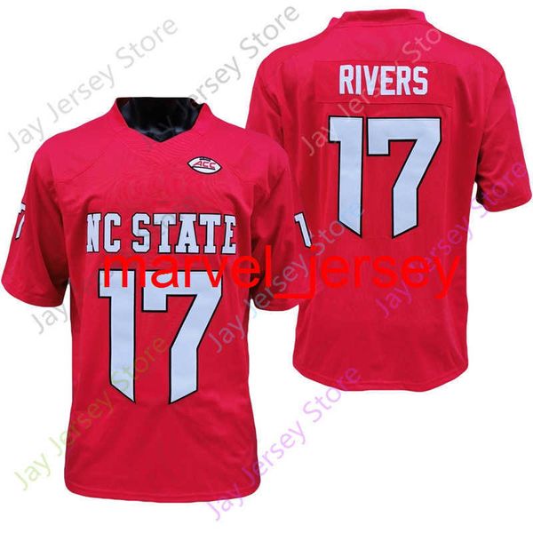 

nc state north carolina wolfpack football jersey ncaa college philip rivers white red black size s-3xl all stitched youth men