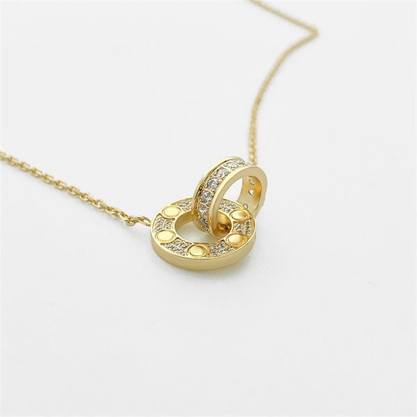 

luxury necklace chains designer necklaces luxurious jewelry plated gold silver double ring connect pendant love have necklace designer neckl
