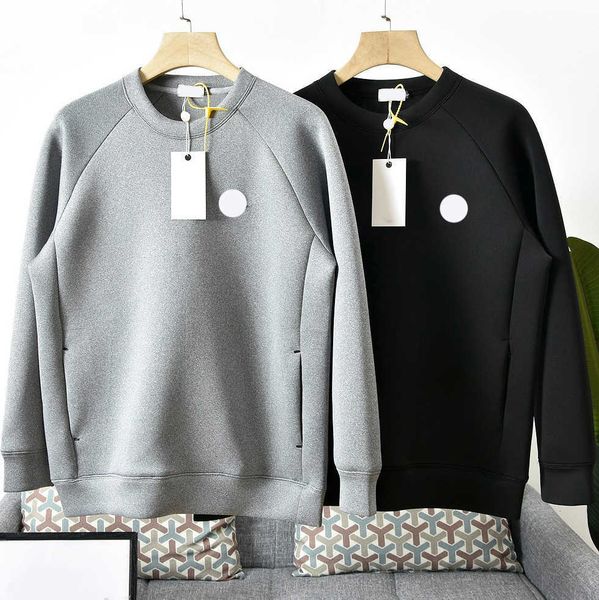 

monclair designer men's hoodie men women letter print hoody hoodies mbroidered badge pullover sweatshirts loose long sleeve t-shirt, Black