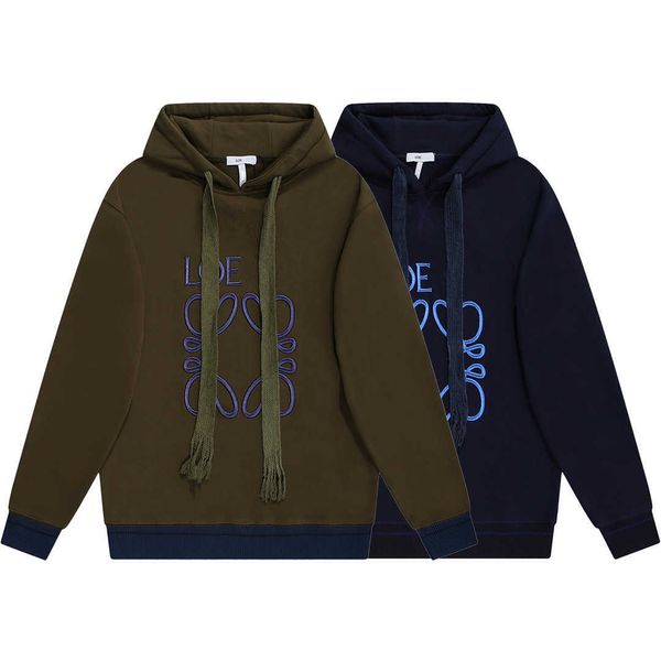 

men's hoodies sweatshirts designer hoody loewss luxury sense autumn new style front color blue embroidery men women coupleslong, Black
