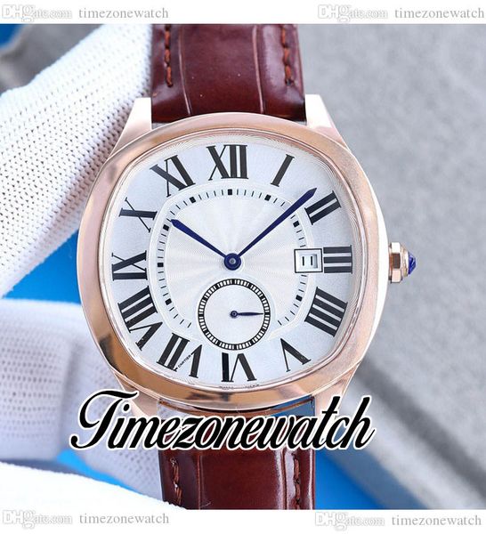 

twf drive cal.1904-ps mc automatic mens watch wgnm0003 wsnm0004 white textured dial rose gold case brown leather strap 40mm watches timezone, Slivery;brown