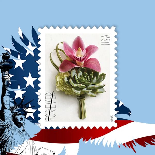

first class forever us flag for envelopes letters postcard office mail supplies cards anniversary birthdays wedding celebration, Silver