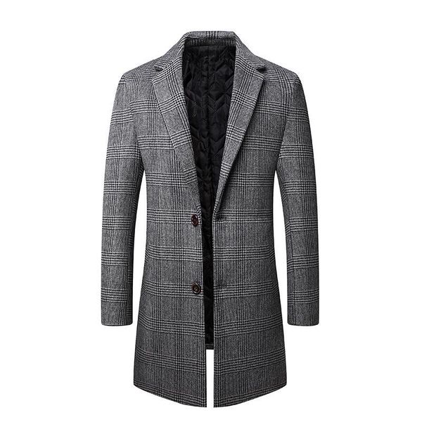 

2022 luxury long trench coat for men plus size winter thick men cashmere mens jackets and coats, Gray