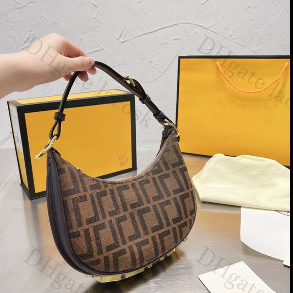 

half moon womens handbags shoulder bags classic underarm bag crossbody ladies totes bottom metal letter leather with box