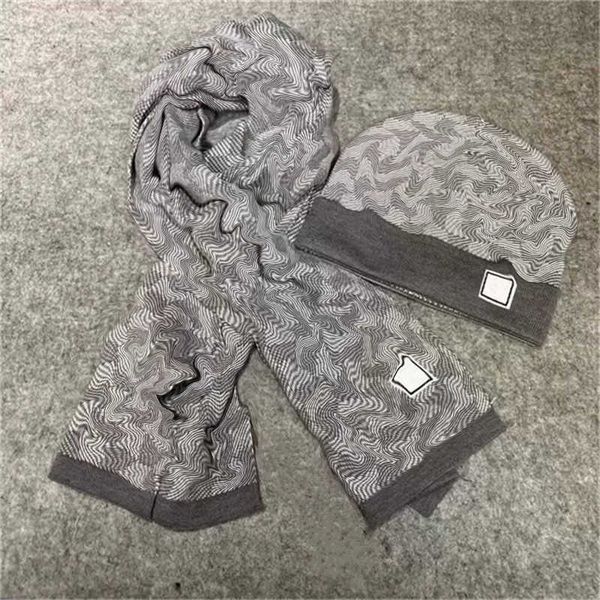 

scarves hats 2022hh78 knitted beanie scarf set men's cashmere plaid casual skull hat outdoor fashion unframed, Blue;gray