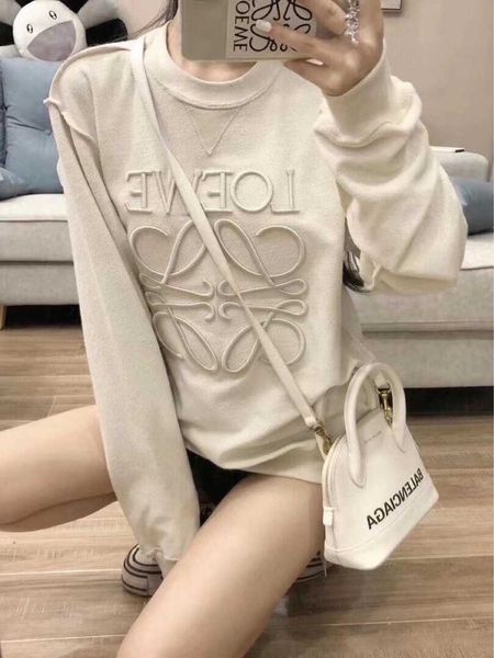 

men's hoodies sweatshirts designer hoody loewss luxury sense spring and autumn new fashion embroidery pullover sweater coat korean vers, Black