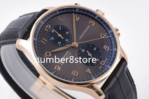 

371482 mens watch zf factory v2 rose gold chocolate dial swiss 7750 automatic chronograph movement 28800vph sapphire crystal luxury wristwat, Slivery;brown