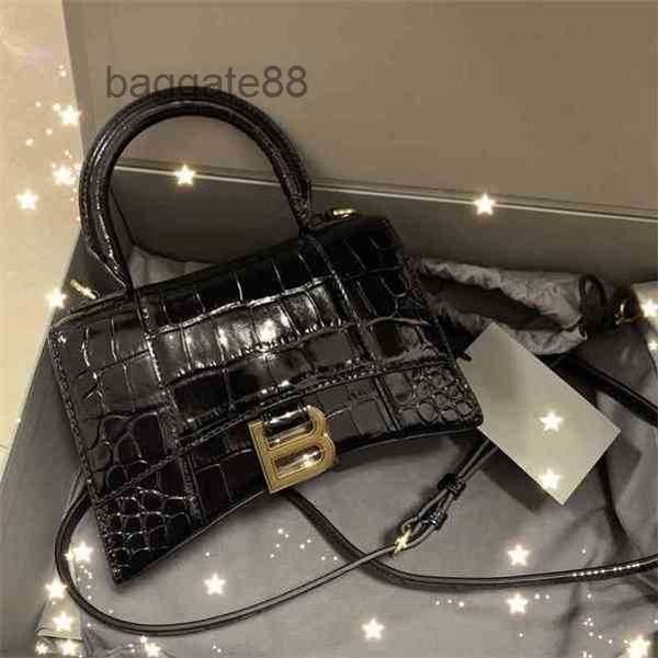 

2022 bbalencaigass high bags handags designer version paris home hourglass fashion leather crocodile pattern single portale sho mfui