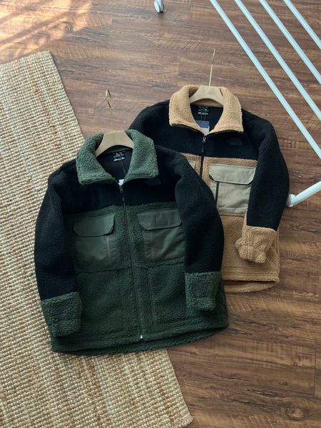 

2022 new men's and women's jacket coat autumn and winter classic cashmere high density thickened large grain texture warm keeping, Black;brown