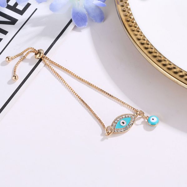 

european and american cross-border bracelet personality creativity shining devil's eye bracelet exotic ethnic style jewelry, Golden;silver