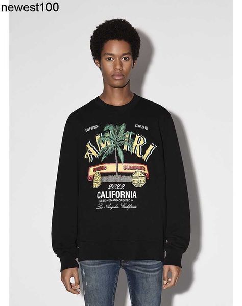 

men's hoodies designer sweatshirts fashion brand amirs coconut alphabet print men's women's round neck, Black
