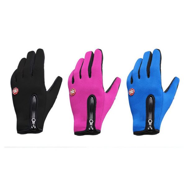 

sports waterproof snow ski riding gloves athletic & outdoor snowboard motorcycle winter warm touch screen gloves, Black