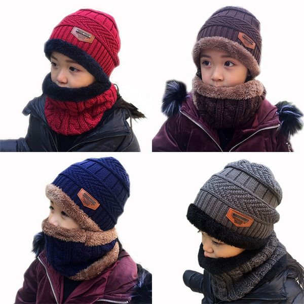

boys winter hats scarves set girls add thick hats and necklaces in autumn cute baby caps for children ages 5-12years 20221014 e3, Yellow