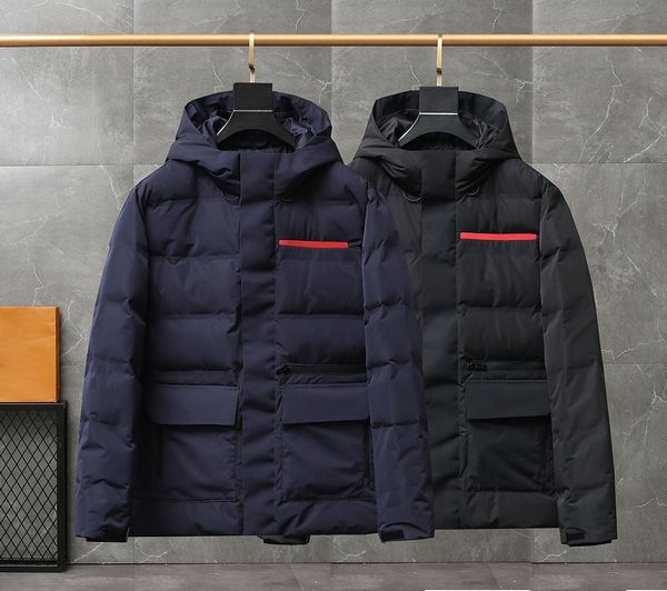 

2023 winter down jacket quality men puffer jackets hooded thick coats big fur hooded mens parka winters coat size m-xxxl, Black