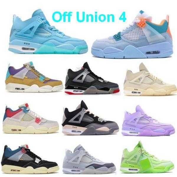 

basketball shoes trainers sneakers ice noir sail desert moss taupe haze 2022 fashion blue off union jumpman 4 4s guava men women
