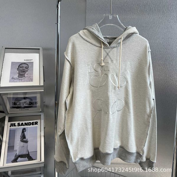 

men's hoodies sweatshirts designer hoody loewss luxury sense early autumn new fashion brand reverse terry classic embroidery hooded swe, Black