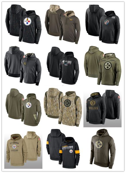 

football hoodie pittsburgh''steelers''men salute to service crucial catch, Black;red