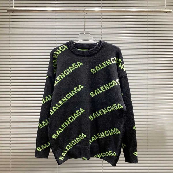 

fashion balencigass women cardigan sweater autumn/winter brand new knitted women's crew neck letter jacquard casual style ikbq, White;black