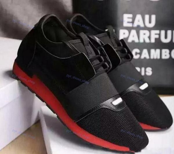 

boot paris fashion man woman casual shoes luxe sneaker genuine leather mesh pointed toe race runner shoes outdoor sports s balencaigaity uyq, Black